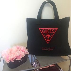 Guess 35 Anniversary Barcelona Canvas Tote